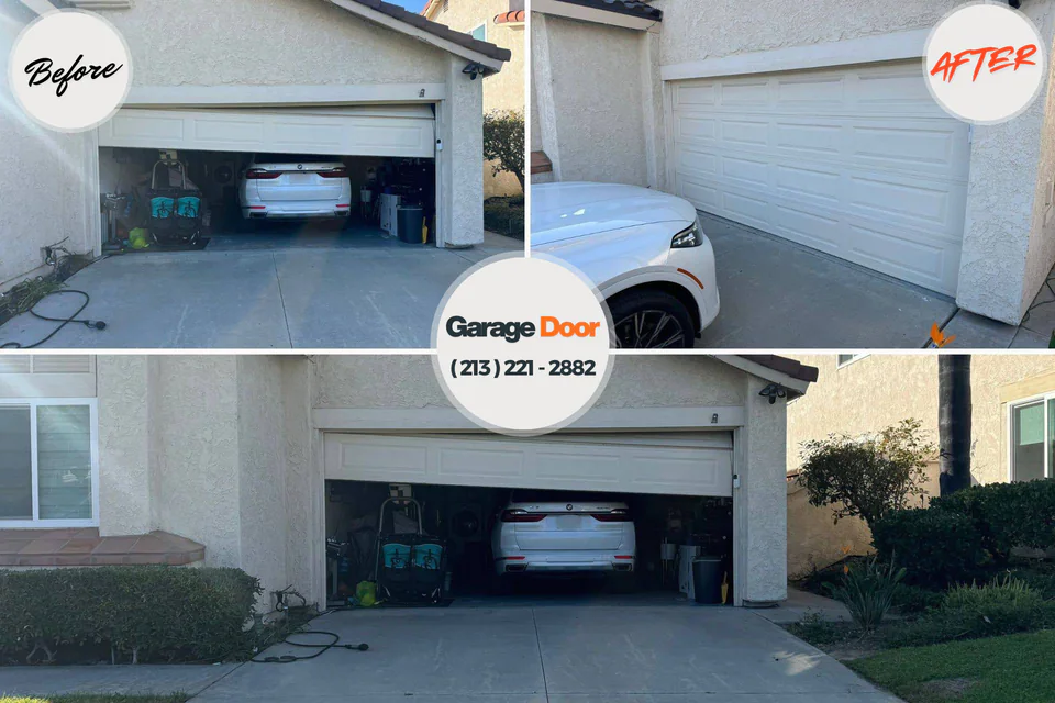 Before and after: garage door repair Warren AFB, WY